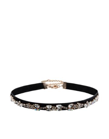 Accessorize Kim Velvet Jewelled Choker Necklace
