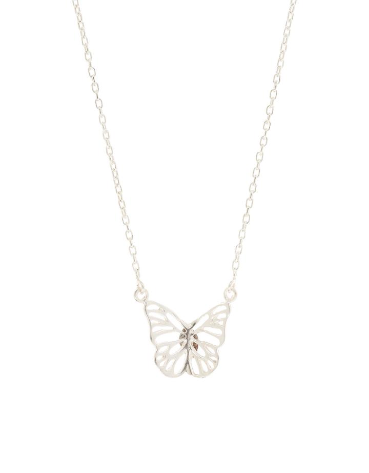 Accessorize Sterling Silver Filigree Butterfly Necklace