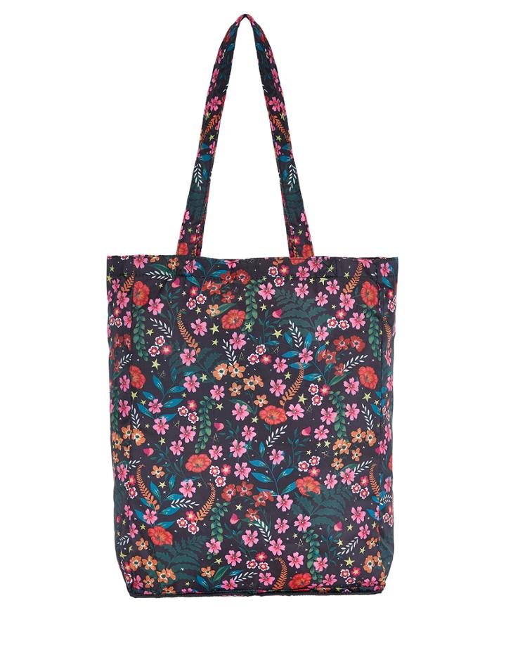 Accessorize Botanical Floral Packable Shopper Tote Bag