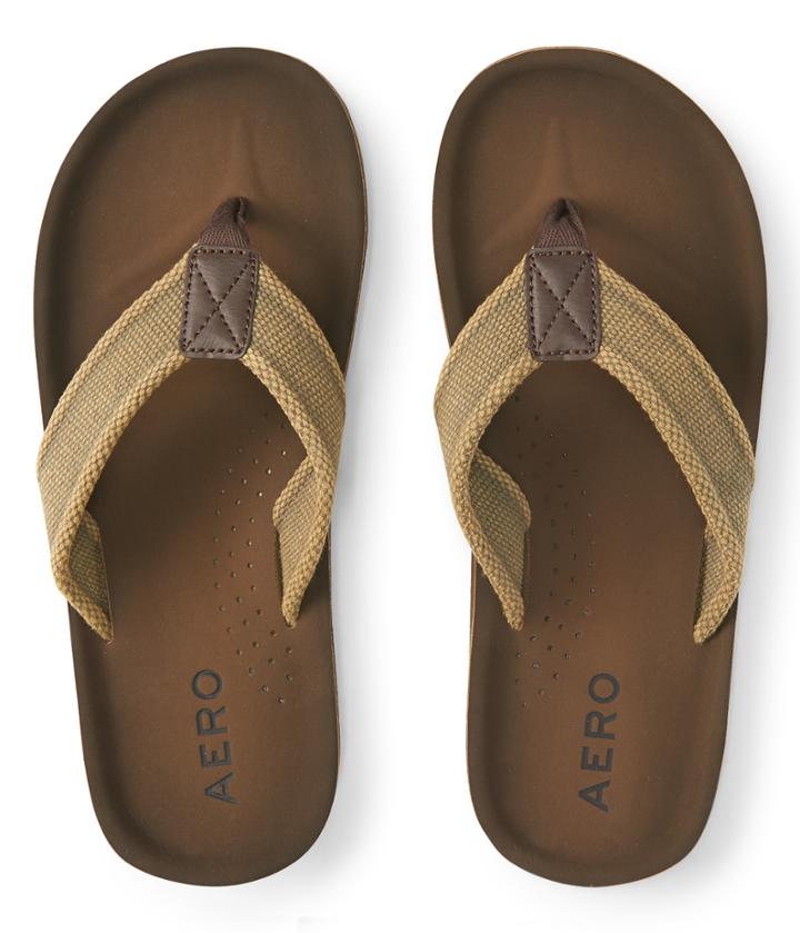 Aeropostale Aeropostale Aero Vintage Canvas Flip-flop - Brown, Small