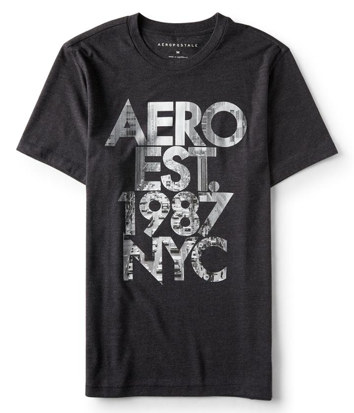 Aeropostale Aeropostale Aero Est 1987 Nyc Graphic Tee - Black, Xsmall