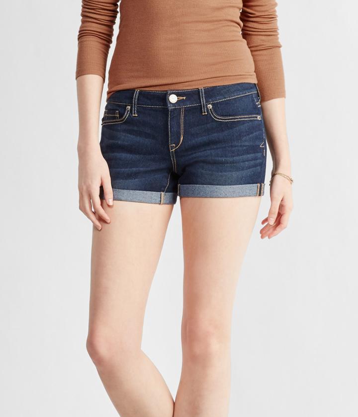 Aeropostale Aeropostale Dark Wash Cuffed Denim Midi Shorts - Dark Wash, 16