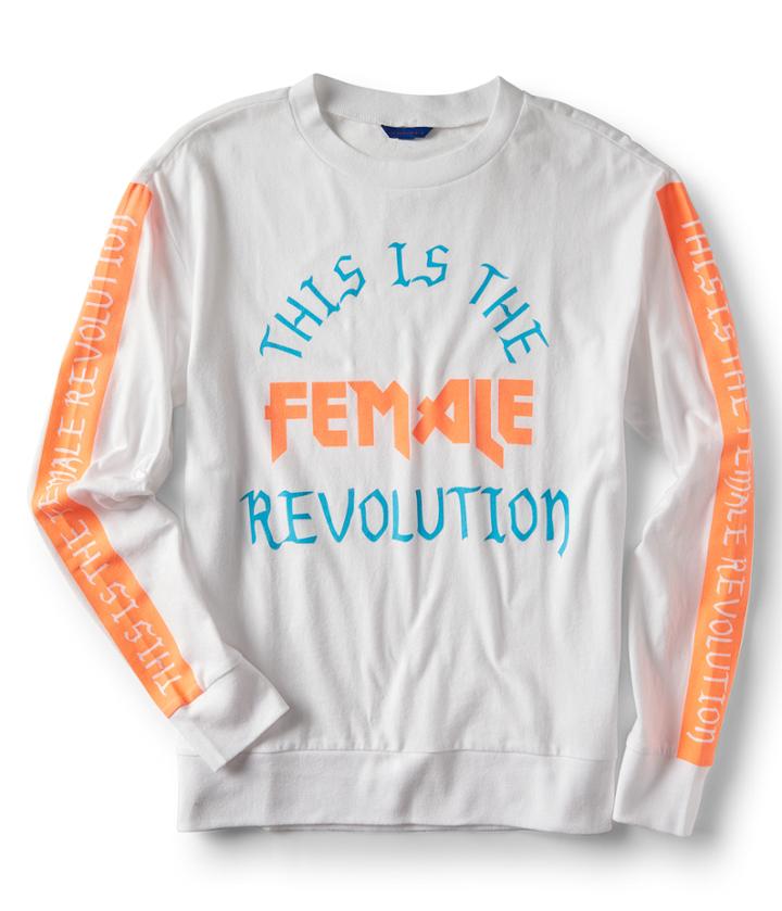 Aeropostale Aeropostale Long Sleeve Female Revolution Graphic Tee - Bleach, Xsmall