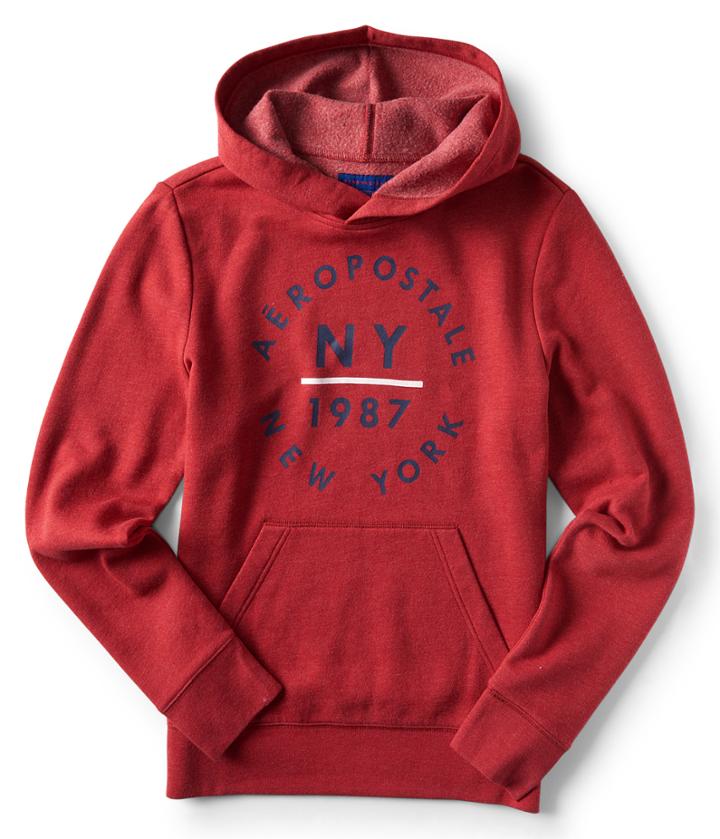 Aeropostale Aeropostale Ny 1987 Pullover Hoodie - Beaux Burgundy, Xsmall