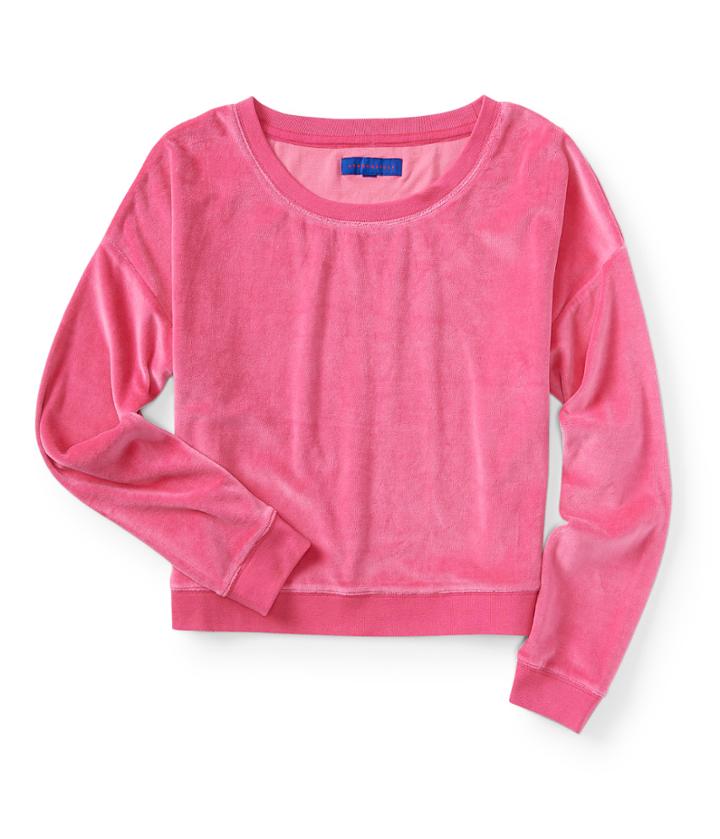 Aeropostale Aeropostale Velour Crew Sweatshirt - Dark Pink, Xsmall
