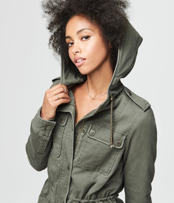 Aeropostale Aeropostale Hooded Cinched-waist Parka - Coyote Brown, Xlarge
