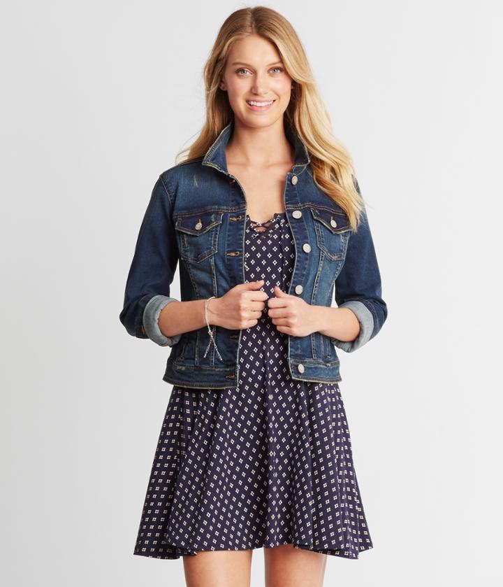 Aeropostale Aeropostale Seriously Stretchy Medium Wash Denim Jacket - Medium Wash, Xsmall