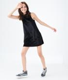 Aeropostale Aeropostale Sparkly Plaid Velvet Mock-neck Swing Dress - Black, Xsmall