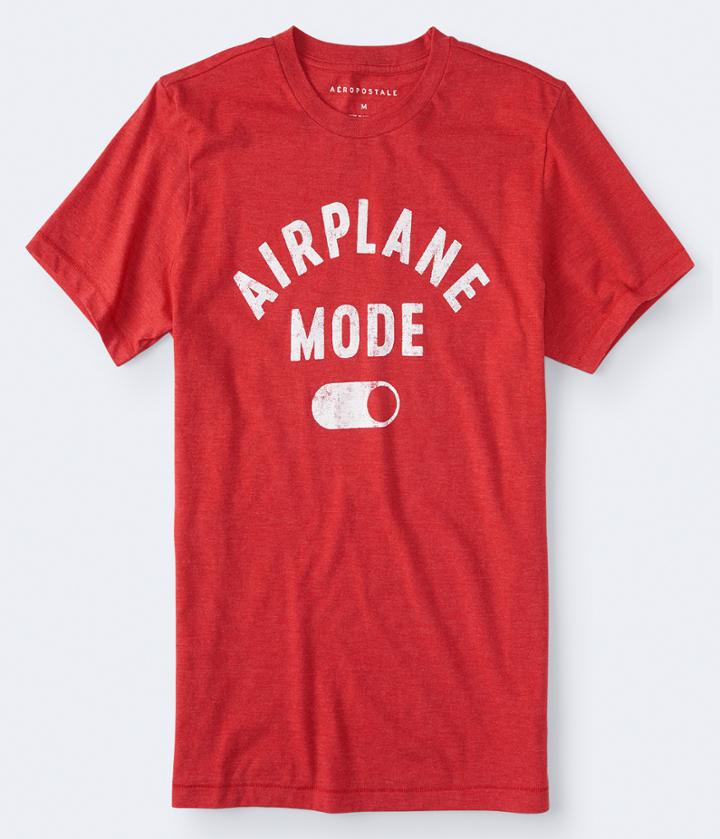 Aeropostale Aeropostale Airplane Mode Graphic Tee - Red, Small