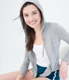 Aeropostale Aeropostale Solid Lightweight Full-zip Hoodie - Medium Heather Grey, Small