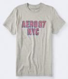 Aeropostale Aeropostale Aero 87 Nyc Graphic Tee - Light Heather Grey, Small