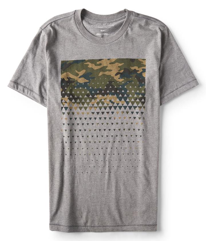 Aeropostale Aeropostale Fadeout Camo Graphic Tee - Medium Heather Grey, Xsmall