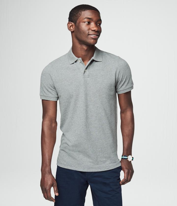 Aeropostale Aeropostale Solid Uniform Pique Polo - Medium Heather Grey, 3xl