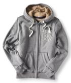 Aeropostale Aeropostale Aero 87 Sherpa Full-zip Hoodie - Medium Heather Grey, Xsmall