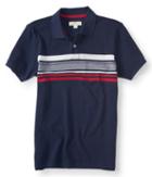 Aeropostale Aeropostale Bar Stripe Pique Polo - Black, Xsmall