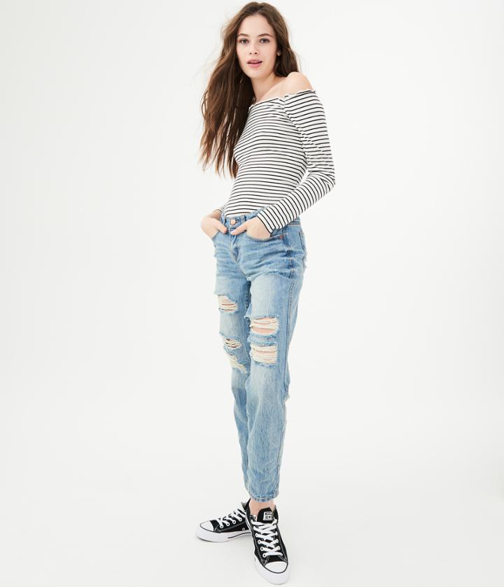 Aeropostale Aeropostale Low-rise Boyfriend Jean - Medium Wash, 000r