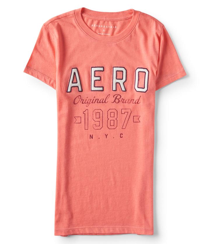 Aeropostale Aeropostale Aero Original Brand Graphic Tee - Coral, Xsmall