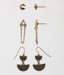 Aeropostale Chain Drop Stud & Hook Earring 3-pack