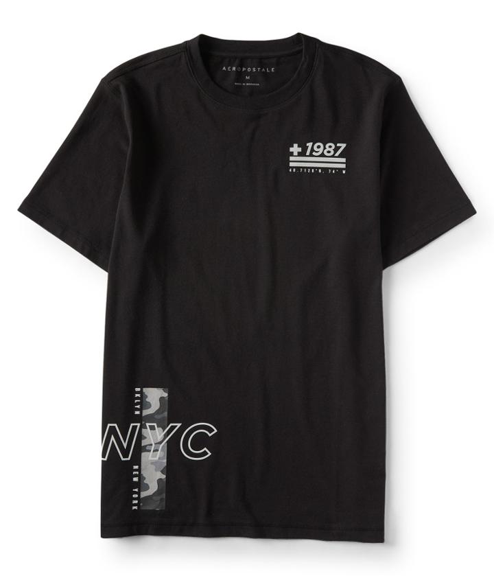 Aeropostale Aeropostale +1987 Nyc Stretch Graphic Tee - Black, Xsmall