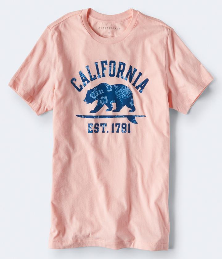 Aeropostale Aeropostale Floral California Bear Graphic Tee - Rose Blush, Xsmall