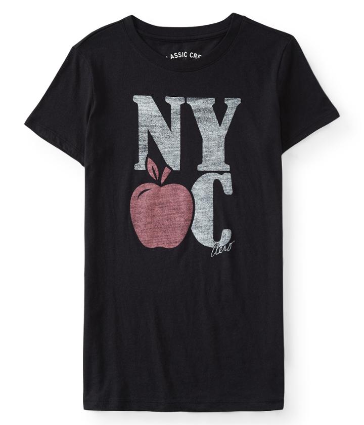 Aeropostale Aeropostale Nyc Apple Graphic Tee - Black, Xsmall