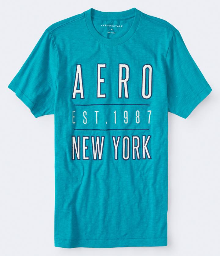 Aeropostale Aeropostale Embroidered Aero New York Graphic Tee - Lapis, Small