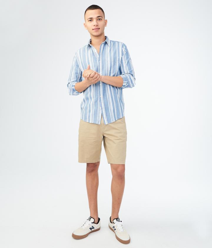 Aeropostale Aeropostale Classic Flat-front Reflex Shorts - Wildcat Khaki, 27