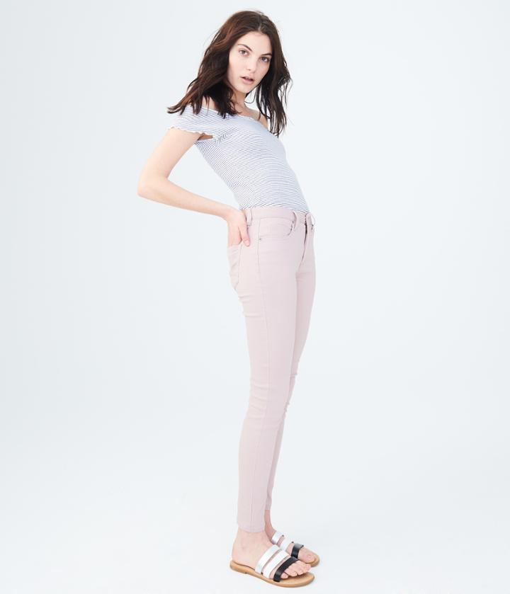 Aeropostale Aeropostale Seriously Stretchy Color Wash High-waisted Jegging - Pink, 00 R