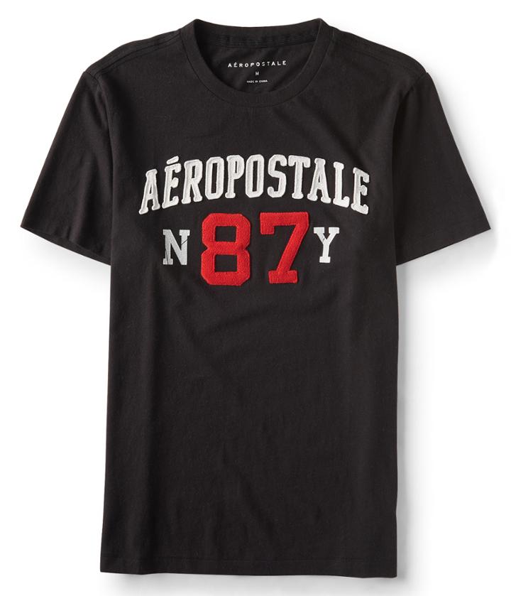 Aeropostale Aropostale Ny 87 Graphic Tee - Black, Xsmall