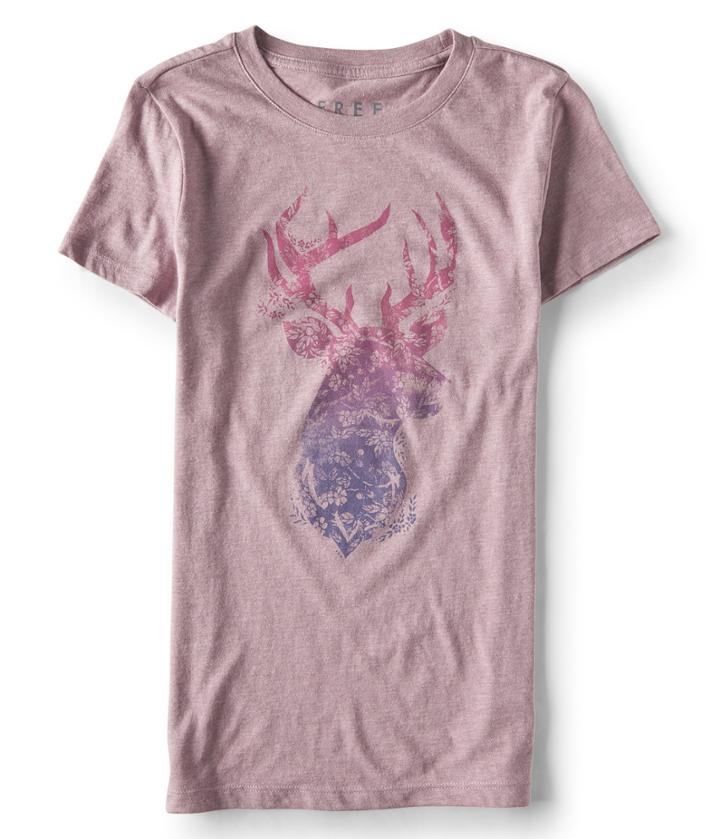 Aeropostale Aeropostale Free State Darling Deer Graphic Tee - Mauve Lace, Xsmall