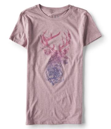 Aeropostale Aeropostale Free State Darling Deer Graphic Tee - Mauve Lace, Xsmall