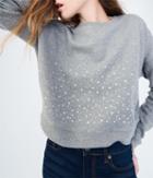 Aeropostale Aeropostale Pearly Embellished Crew Sweatshirt - Medium Grey, Xsmall