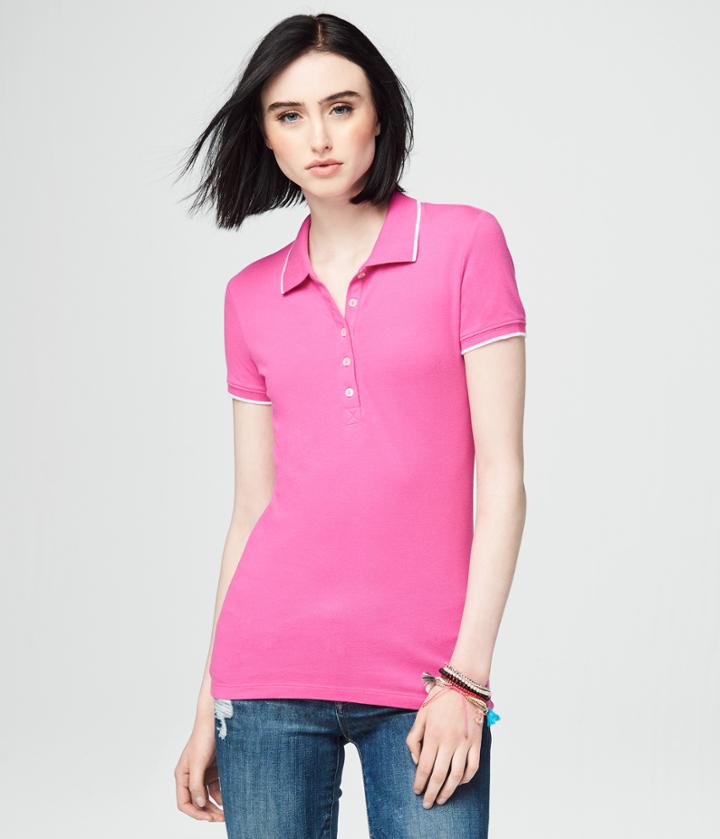 Aeropostale Aeropostale Solid Tipped Pique; Polo - Magenta, Xxlarge