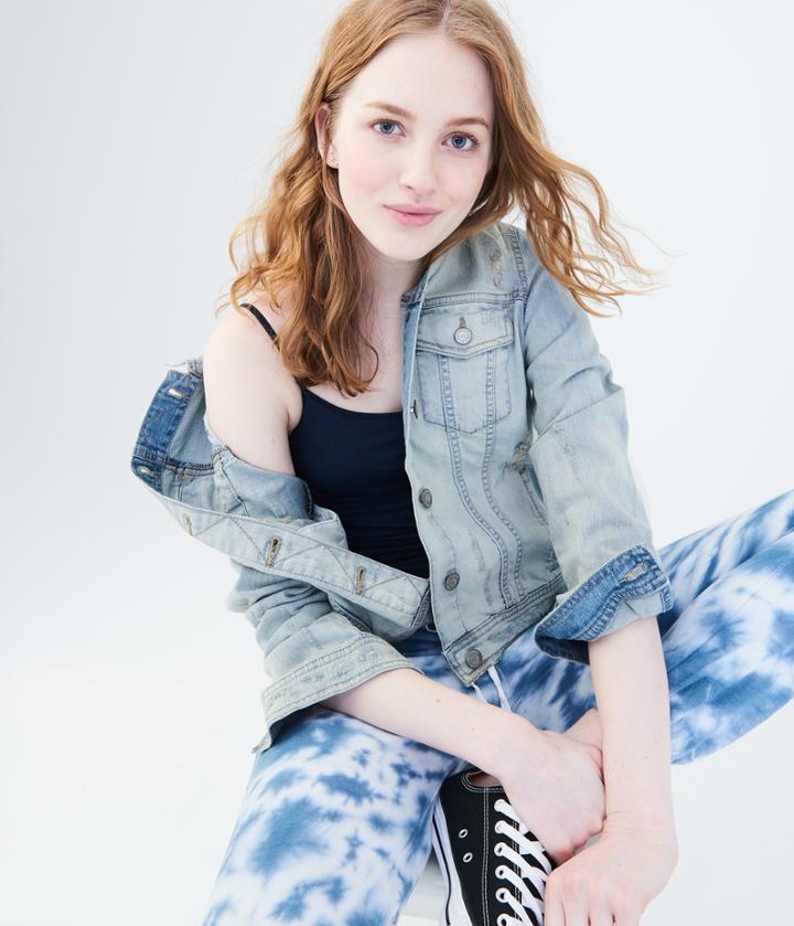 Aeropostale Aeropostale Super Destroyed Light Wash Denim Jacket - Light Wash, Large