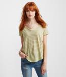 Aeropostale Striped Boxy V-neck Tee
