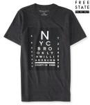 Aeropostale Free State Nyc Eye Chart Graphic T