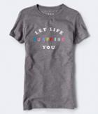 Aeropostale Aeropostale Free State Let Life Surprise You Graphic Tee - Medium Grey, Xsmall