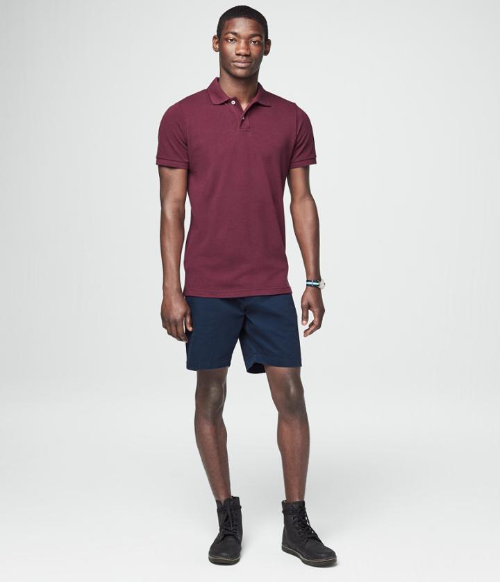 Aeropostale Aeropostale Solid Uniform Pique Polo - Dark Cherry, Small