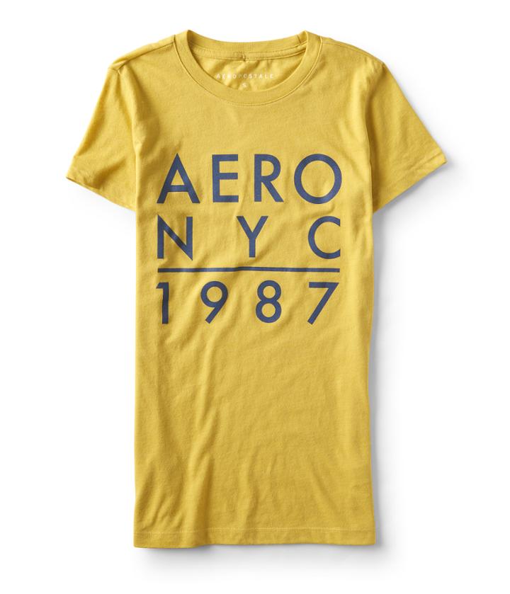 Aeropostale Aeropostale Aero Nyc 1987 Graphic Tee - Yellow, Xsmall