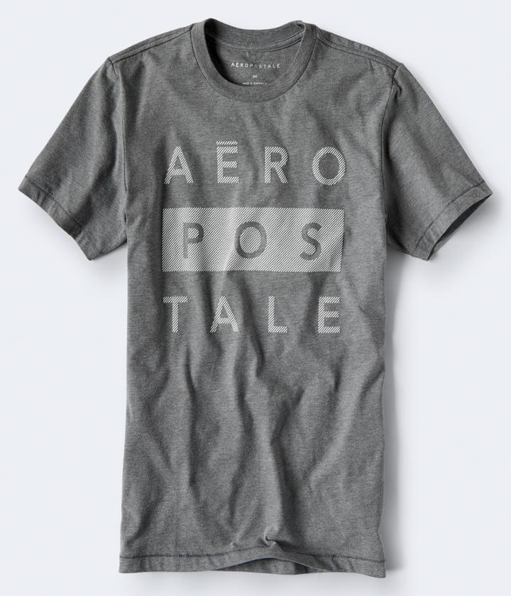 Aeropostale Aeropostale Block Logo Graphic Tee - Medium Grey, Xsmall
