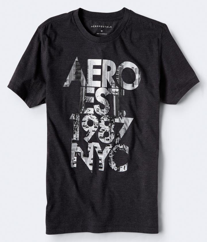 Aeropostale Aeropostale Aero 1987 Nyc Graphic Tee - Charcoal Heather, Xsmall