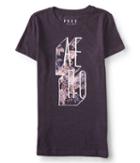 Aeropostale Aeropostale Free State 3d Aero Floral Logo Graphic Tee - Purple, Xsmall