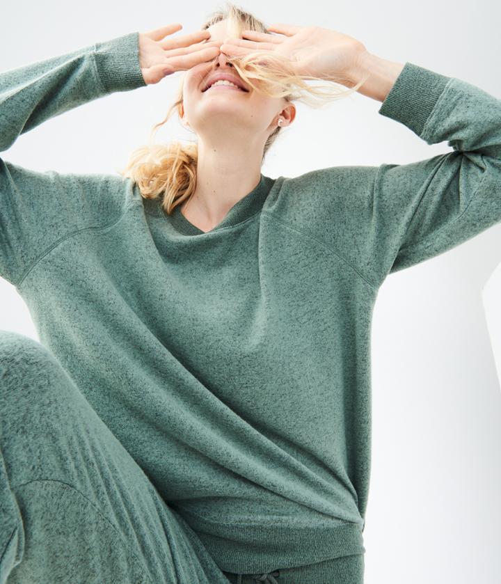 Aeropostale Aeropostale Lld Fuzzy Sleep Sweatshirt - Feather Grass, Xsmall