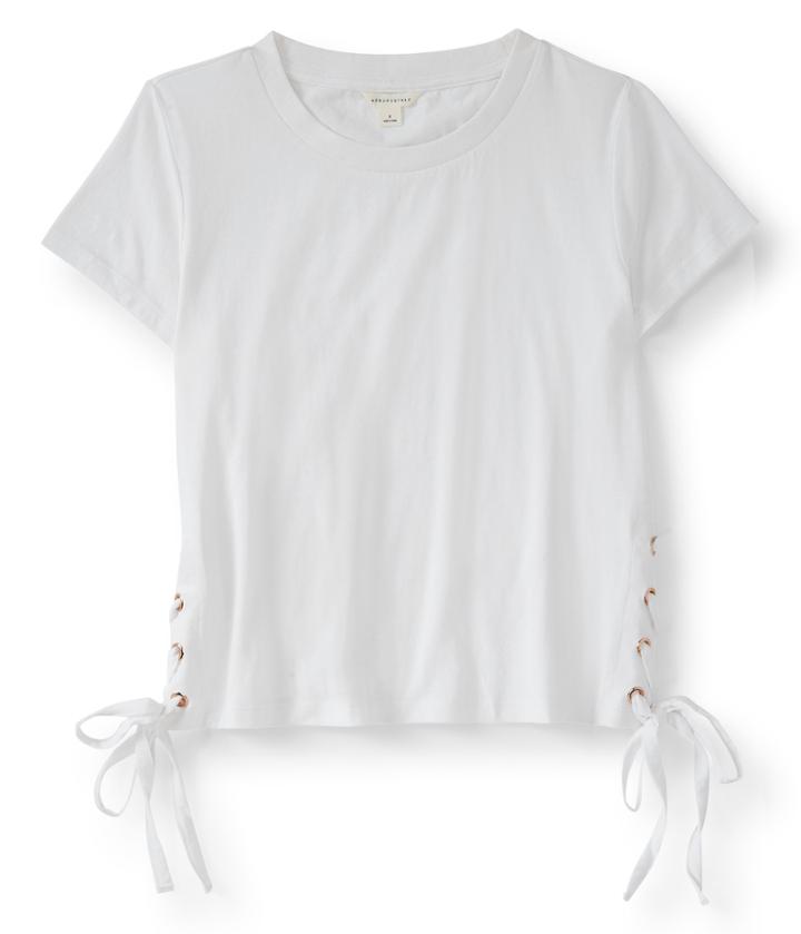 Aeropostale Aeropostale Solid Side-tie Tee - Bleach, Xsmall
