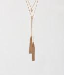 Aeropostale Pav Tassel Long Strand Necklace