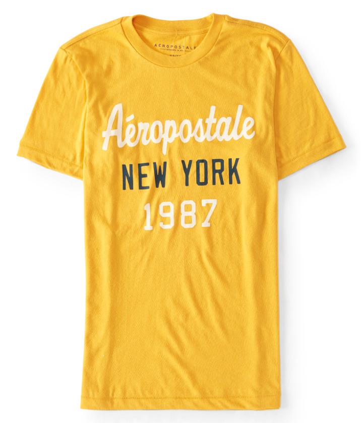 Aeropostale Aeropostale Script Logo Graphic Tee - Golden Glow, Xxlarge