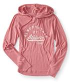 Aeropostale Long Sleeve Aropostale Athletics Hooded Tee - Juicy Pink, Xsmall