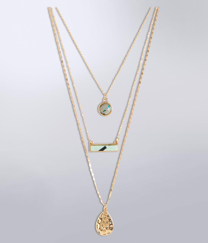 Aeropostale Aeropostale Hammered Teardrop Short-strand Necklace - Gold