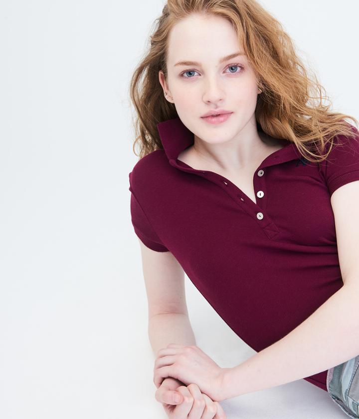 Aeropostale Aeropostale A87 Solid Pique Polo - Dark Purple, Xsmall