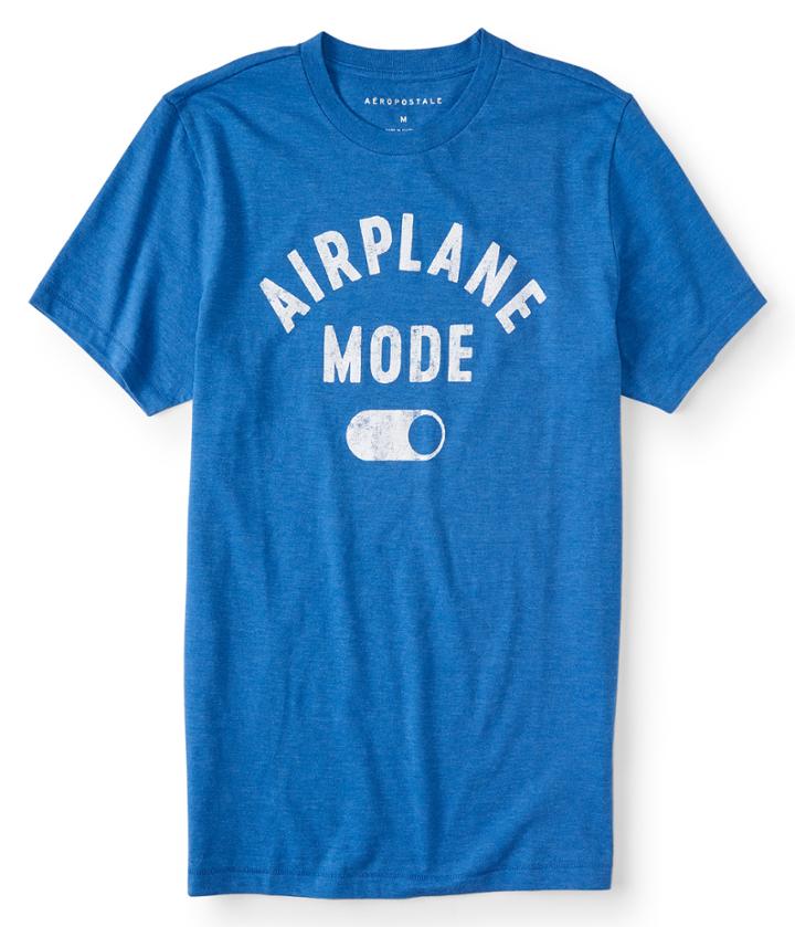 Aeropostale Aeropostale Airplane Mode Graphic Tee - Royal Blue, Xsmall